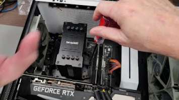 BeQuiet! Pure Rock 2 Black CPU cooler heatsink and fan installation onto AMD AM4 AM5 motherboard