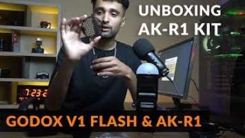 Unboxing GODOX V1 and AK-R1 FLASH KIT