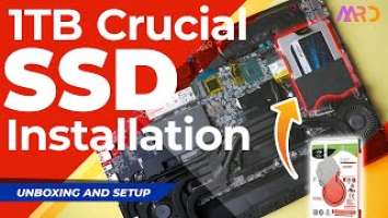1TB Crucial MX500 SSD Laptop  Unboxing and Installation in Msi GP 65