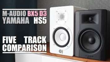 M-Audio BX5 D3 vs Yamaha HS5  ||  5 Track Comparison