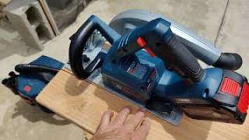 Bosch PROFACTOR 18V STRONG ARM GKS18V-25CB14 cutting lumber with framing square