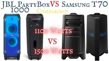 JBL PartyBox 1000 VS SAMSUNG MX-T70 - Comparison and Bass Test at 100% Volume
