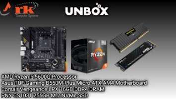 Unboxing For AMD Ryzen 5 5600G, AsusTUF GamingB550M-Plus,#Computer_shop_bd
