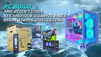 AMD RYZEN 7 5700X - B550M STEEL LEGEND - RTX 3060 GIGABYTE EAGLE - LIAN LI O11 MINI | PC BUILD