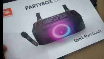 JBL PartyBox On-The-Go Portable party speaker with built-in lights and wireless mic