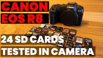 Best Canon R8 Memory Cards - 24 SD Cards Tested In-Camera