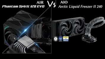 Air vs 240mm AIO Phantom Spirit 120 Evo vs Liquid Freezer II 240 vs PS 120 SE  | 7800x3d