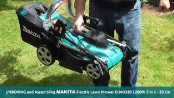 UNBOXING and Assembling Makita Electric Lawn Mower ELM3320 1200W 2 in 1 - 33 cm - Bob The Tool Man