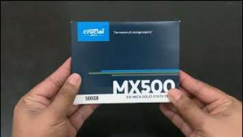 Unboxing: Crucial MX500 500GB SATA 2.5 inch 7mm (with 9.5mm adapter) Internal SSD