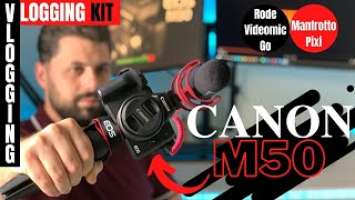 Canon EOS M50 Review! Camera Unboxing! Best Vlogging Kit Rode Videomic Go Manfrotto Pixi m50 mark ii