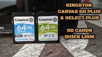 Kingston Canvas Go & Select Plus SD Cards: Quick Look/Test