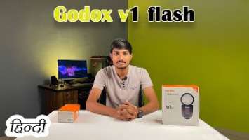 Godox v1 flash unboxing & review || hindi || best flash for photographer