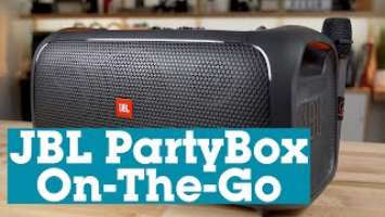 JBL PartyBox On-The-Go Bluetooth speaker with mic and light display | Crutchfield