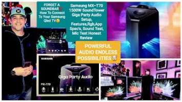 Samsung MX-T70 1500W 5 Speaker 10'Woofer SoundTower GigaParty Audio REVIEW Samsung QLED Tv Also?