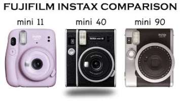 FUJIFILM INSTAX Mini 40 vs. Mini 11 vs. Mini 90 - Comparison Overview