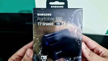 Samsung Portable SSD T7 Shield USB 3 2 Gen 2 1TB Unboxing ASMR | 4K | World's No.1 Flash Memory