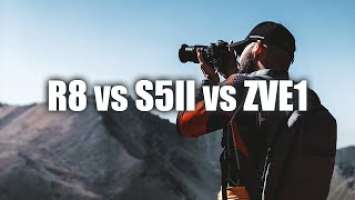 Canon R8 vs Sony ZV-E1 vs Lumix S5II | Full Frame Hybrid Battle!