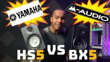 M-Audio BX5 VS Yamaha HS5! - 5 Track Studio Monitor Comparison and Review