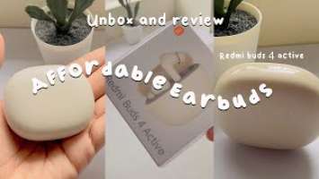 Affordable earbuds unboxing and review ☁️ | Redmi buds 4 active #budgetfriendly #earbuds #unboxing