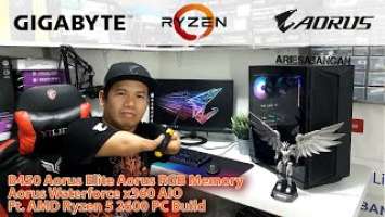 B450 Aorus Elite Aorus RGB Memory Aorus Waterforce x360 AIO Ft. AMD Ryzen 5 2600 PC Build