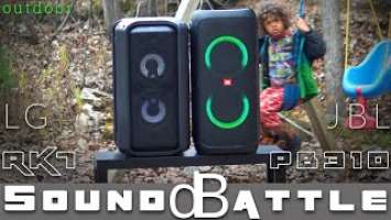 JBL Partybox 310 vs LG XBOOM RK7 | Outdoor Binaural Sound Sample at Max Volume |