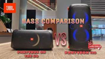 JBL Partybox on the go vs JBL Partybox 110 Bass Comparison