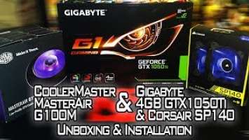 Coolermaster MasterAir G100M & Gigabyte G1 Gaming GeForce GTX 1050 Ti 4GB Unboxing & Installation!