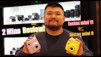 Fujifilm Instax mini 9 vs mini 11 - 2 mins review!