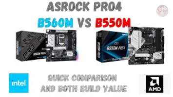 Asrock B560M vs B550M Pro4 quick comparison for Intel & AMD motherboard!
