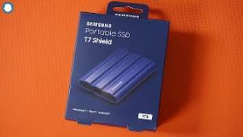 Samsung T7 Shield Portable SSD Unboxing & Review - Blue