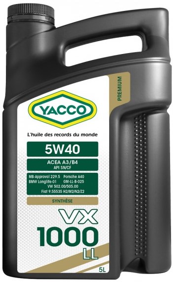 Yacco VX 1000 LL 5W-40 5 л