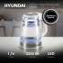 Чайник электрический Hyundai HYK-G3506, 2200Вт, белый и серебристый