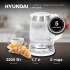 Чайник электрический HYUNDAI HYK-G4033, 2200Вт, белый и серебристый