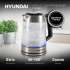Чайник электрический Hyundai HYK-G5607, 2200Вт, черный и серебристый