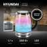 Чайник электрический Hyundai HYK-G8800, 2200Вт, черный и серебристый