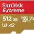 Карта памяти microSDXC UHS-I U3 Sandisk Extreme 512 ГБ, 190 МБ/с, Class 10, SDSQXAV-512G-GN6MN,  1 шт., переходник SD