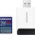 Карта памяти SDXC UHS-I U3 Samsung Pro Ultimate 256 ГБ, 200 МБ/с, Class 10, MB-SY256SB/WW,  1 шт., переходник SD
