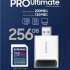Карта памяти SDXC UHS-I U3 Samsung Pro Ultimate 256 ГБ, 200 МБ/с, Class 10, MB-SY256SB/WW,  1 шт., переходник SD