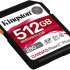 Карта памяти SDXC UHS-II Kingston Canvas React Plus 512 ГБ, 280 МБ/с, Class 10, SDR2V6/512GB,  1 шт., без адаптера