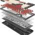 Клавиатура A4TECH Bloody WS98 Pixels Red,  USB, Bluetooth/Радиоканал, темно-серый + белый