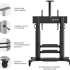 Подставка для телевизора ONKRON TS2811, 60-100", напольный, мобильный,  черный