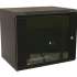 Шкаф коммутационный WRLINE WR-TW-1266-GP-RAL9004 настенный,  стеклянная передняя дверь,  12U,  600x650x600 мм