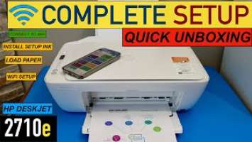 HP DeskJet 2710e Setup, Unboxing, Install Setup Ink, Wireless Setup, Review.