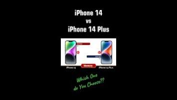 Apple iPhone 14 vs iPhone 14 Plus Comparison #shorts