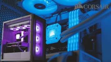 WHITE CORSAIR GAMING PC in iCue 5000X RGB | 11700K & RX 6900 XT | TIME LAPSE