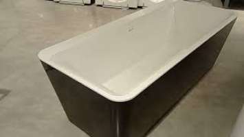 VILLEROY BOCH uBQ180SQE7PDT1V-01 SQUARO EDGE 12 Graphite Noir FREE STANDING BATH white