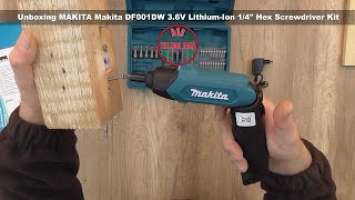 Unboxing MAKITA Makita DF001DW 3.6V Lithium-Ion 1/4" Hex Screwdriver Kit - Bob The Tool Man