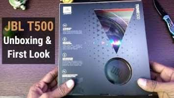 JBL T500 Unboxing & First Look - JBL Powerful Bass On-Ear Headphones with Mic Review