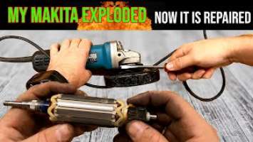 Makita angle grinder 9558HN Repair with a New Rotor