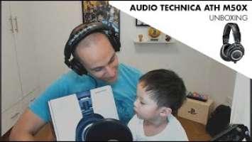 AUDIO TECHNICA ATH - M50X (Unboxing with my son)